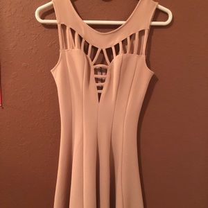Pastel pink dress w neckline cutouts
